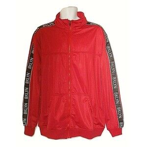 NWT Brooklyn Laundry Jacket Full Zip Long Sleeve Red Windbreaker Mens Size XL